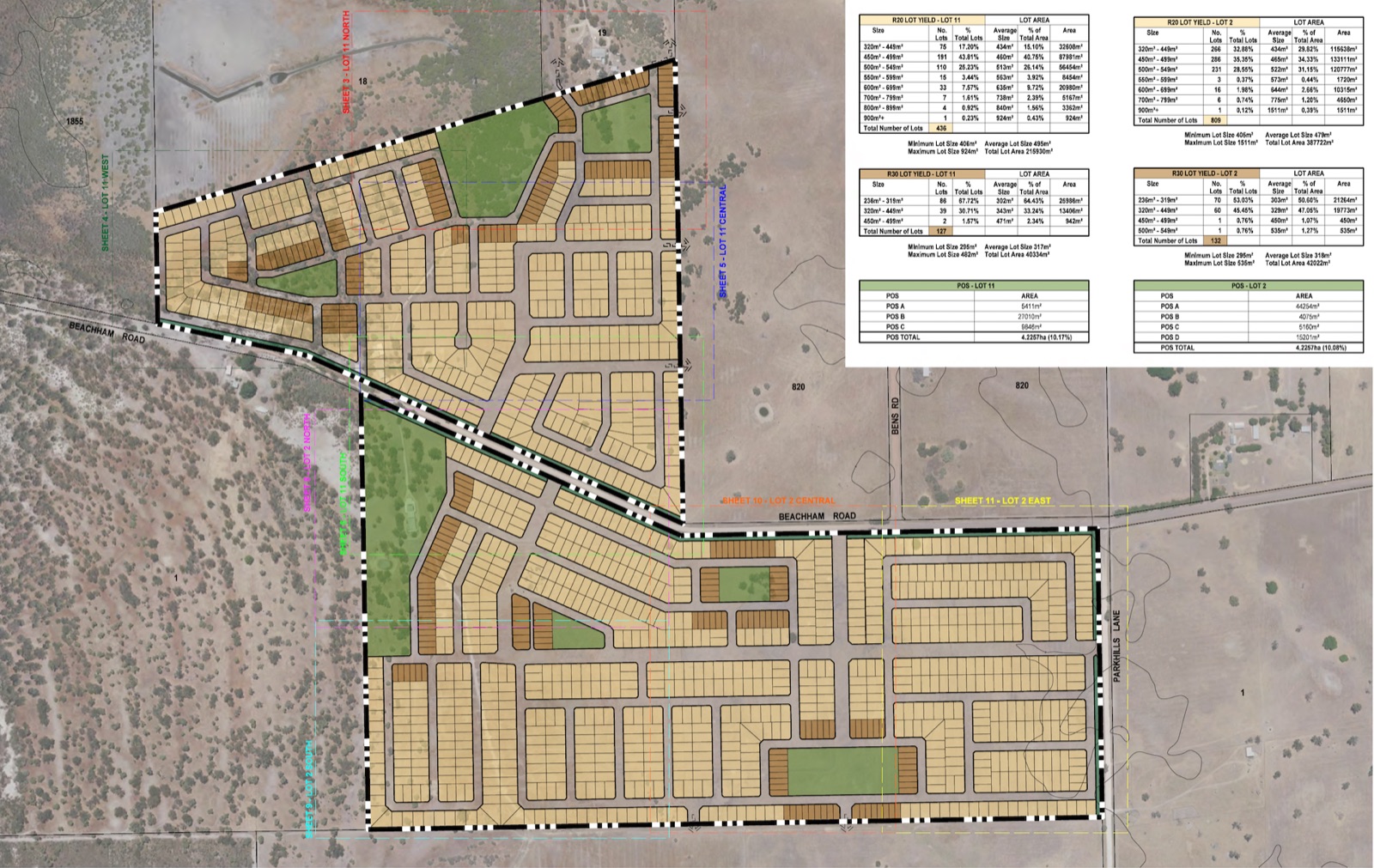 Aerial location map of the Beacham Waters site south of Perth