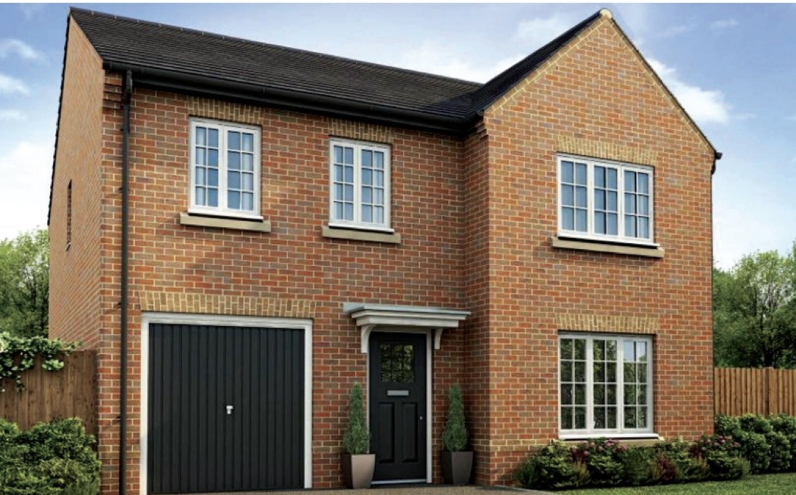 Illustration of a brick family house for the Waddicar Lane development